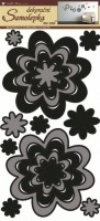 Pokojová dekorace - Květy šedočerné - 1342