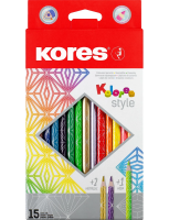 Trojhranné pastelky Kores KOLORES Style - 15 ks - 93310