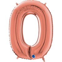 Fóliový balónek 66 cm - číslice 0 - rose gold - W262300RG-P