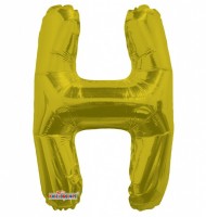 Balónek fóliový 35 cm - písmeno H - zlatý - K35075-14S