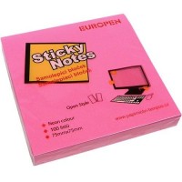 Samolepicí bloček Neon - 75 x 75 mm - růžový