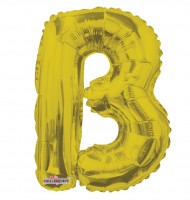 Balónek fóliový 35 cm - písmeno B - zlatý - K35069-14S