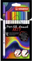 Prémiový vláknový fix STABILO Pen 68 brush - ARTY sada 12 ks 568/12-21-20