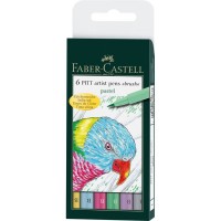Popisovače Faber-Castell - Pitt Artist Brush - Pastel - 6 ks - 0074/167163