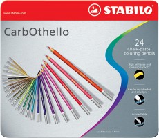 Křídové pastelky STABILO CarbOthello - 24 ks v kovovém boxu - 1424-6