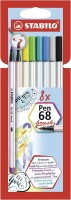 Prémiový vláknový fix STABILO Pen 68 brush - 8 ks sada 568/08-21