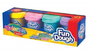 Modelovací hmota Colorino - Fun Dough Glitter - 4 ks