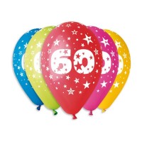 Balónky GS110 - potisk číslice 60 - 5 ks - P5GS110-60