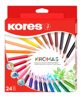 Trojhranné pastelky Kores KROMAS - 24 ks - 93392