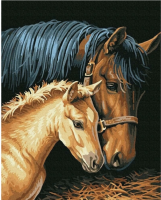 Diamantový obrázek - Kůň s hříbětem - 30 x 40 cm - 1007774